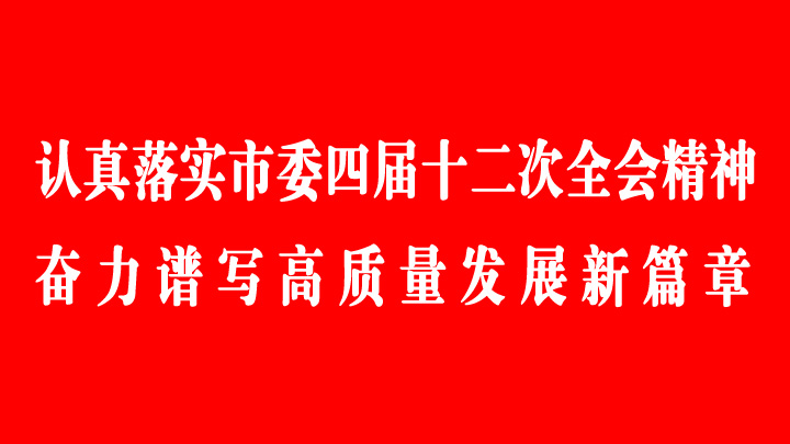 認真落實市委四屆十二次全會精神 奮力譜寫高質量發(fā)展新篇章